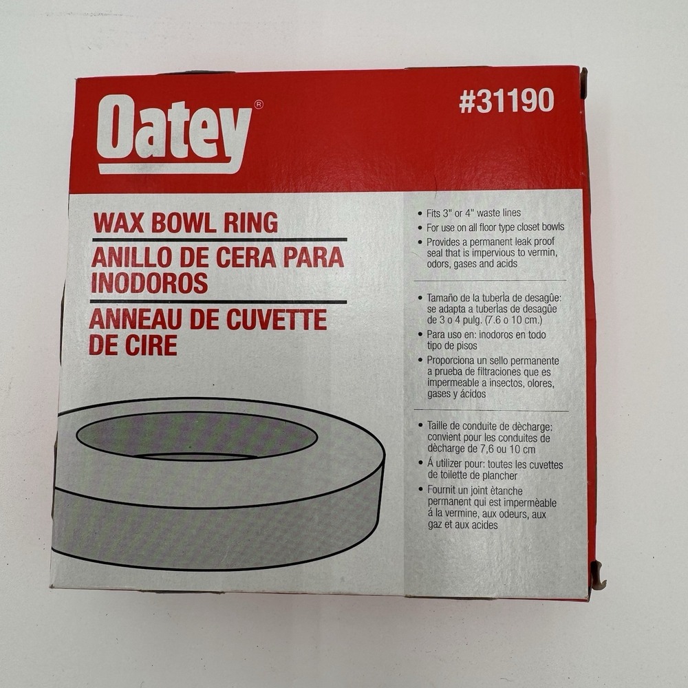 Oatey 31190 Wax Bowl Ring for 3in or 4in Waste Lines Toilet Seal Replacement‎
